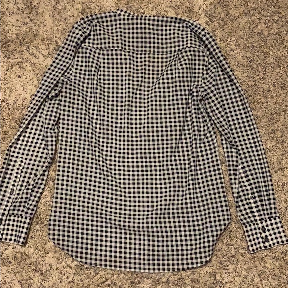 JCrew Black white plaid button down blouse Size S - Picture 5 of 8